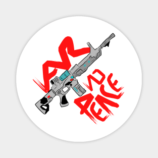 War no peace,peace no war,no war no peace or no peace no war with cartoon guns Magnet